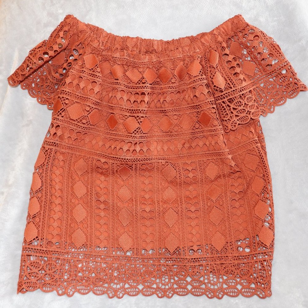 Maurices Off-the-Shoulder Rust Blouse